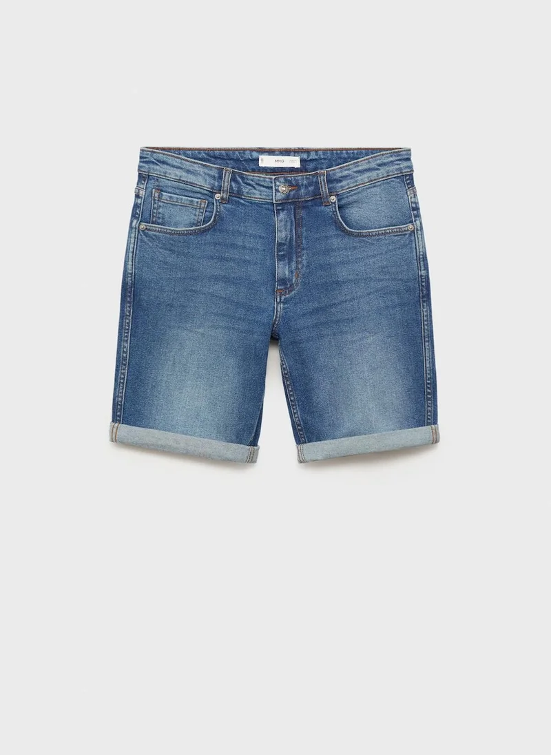 Mango Man  slim fit denim bermuda shorts for Men | Best Price UAE